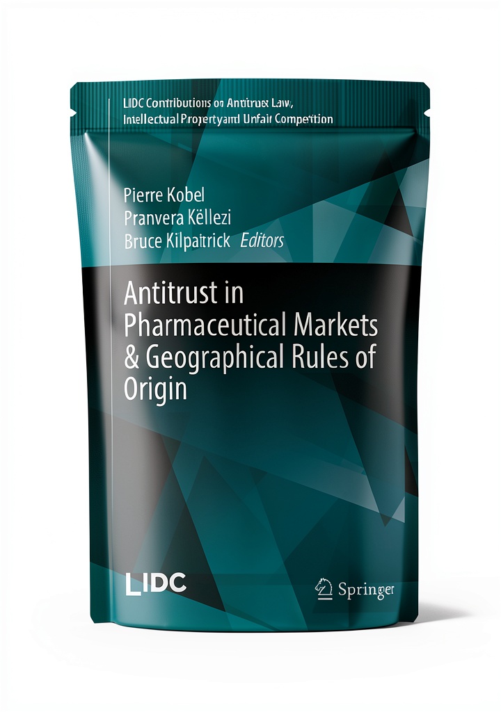 'Digital law book open on a tablet showing antitrust law content'