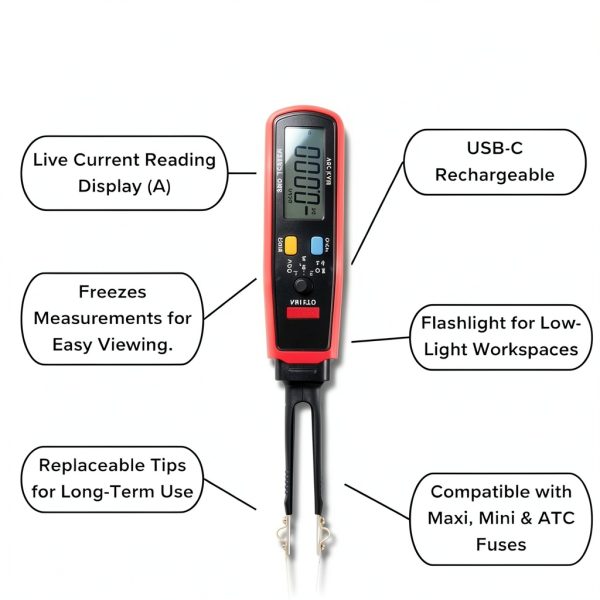 Draw Fuse Tester Automotive BIBIFACTORY RX09 1‑80A with Flashlight-2